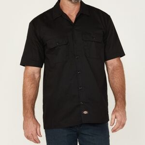 Dickies Black Flex Twill Relaxed Short Sleeve Button-Down Work Shirt 2XL
